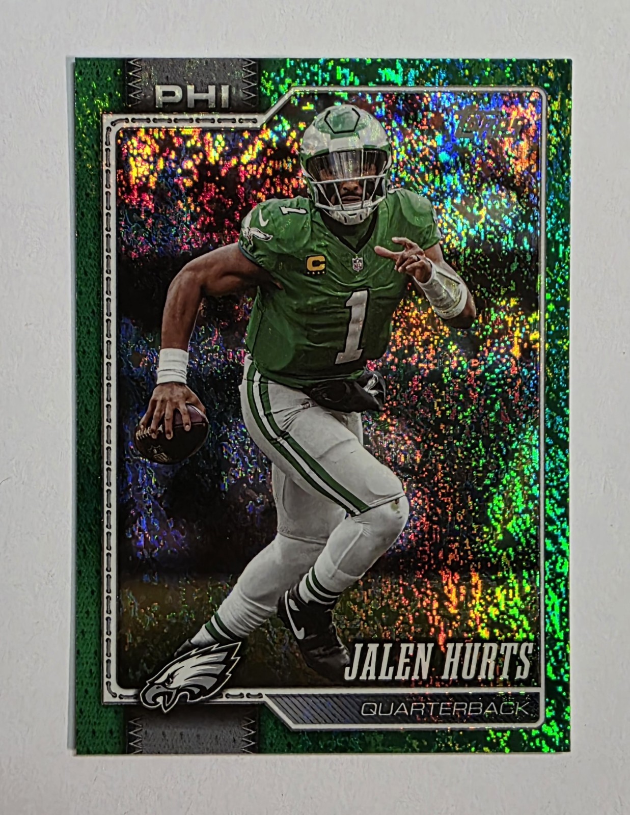 2026 Topps Flagship Football Jalen Hurts #167 Green Sand Refractor  /99