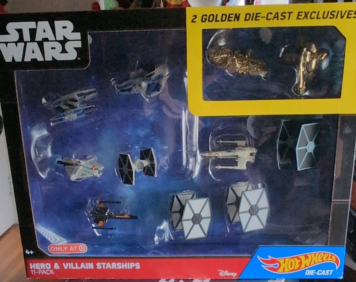 Hot Wheels Die-Cast Star Wars Starships 11-Pack with 2 Golden