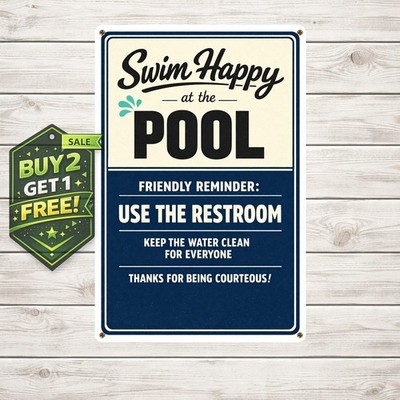 Welcome To Our Ool Pool Safety Wall Vintage Metal Tin Sign Decor