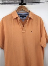 Men's Tommy Hilfiger Orange Short Sleeve Polo Shirt Preppy - Size Medium