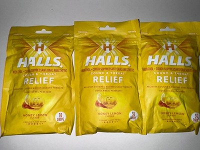 6 PACKS Halls Honey Lemon Cough Drops Lozenges 30 Count Sealed