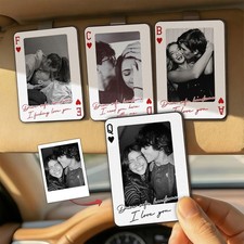Drive Safe I Love You Car Visor Clip Custom Photo, Personalized Couple Picture