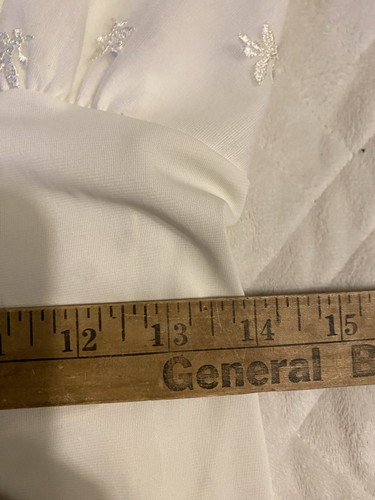 Vintage Val Mode Damen 34 weiß Satin & Spitze Blumen Full Slip Kleid Dessous Kleid - Bild 6 von 7