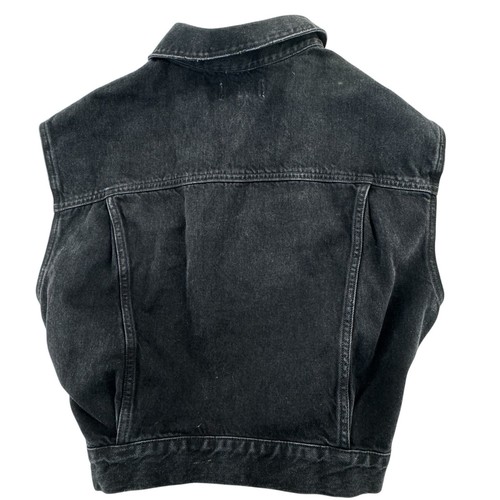 Agolde Charli Jagged Distressed Cropped Denim Black Vest Men’s Small UNISEX - Picture 5 of 10