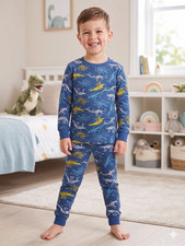 5T Toddler Boys 2-Piece PJ Set  Active-Stretch Sleepwear  Fade-Resistant PJs
