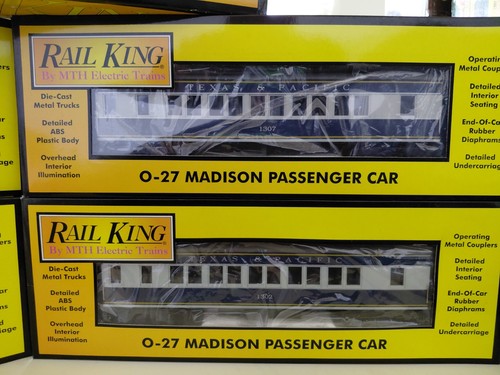 MTH Rail King O Scale set of 6 Texas & Pacific Madison Passenger Car Train set - Picture 4 of 5