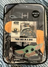 Star Wars Mandalorian 5 Piece Bed In A Bag Twin Comforter Set w/sheets, New, NWT
