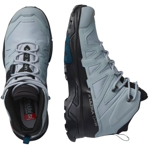 Open Box Salomon X Ultra 4 Mid Gore-Tex Women's Hiking Boots, Quarry/Black/Legio - Picture 5 of 10