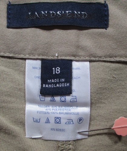 LANDS END Khaki School Uniform Chino Skort Womens 18 *GC* - Picture 5 of 5