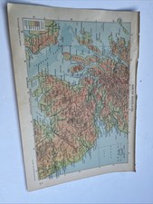 1950: Map Of  North Scotland, South Scotland Physical  Vintage Print CN #16