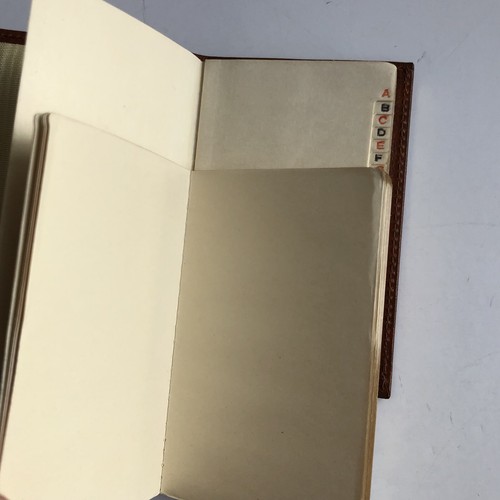 VTG Address Book MINI Petit point Flower Leather Cover Tabbed Blank Pages NOS - Picture 6 of 13