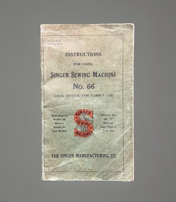 1915 Singer Sewing Machine No 66 Instruction Manual Antique Original