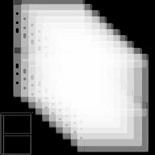 CYFUN DESIGN 10 Sheet Binder Pockets Inserts with Two Pockets A5 Size 6 Hole ...