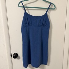Wild Fable Blue Textured Spaghetti Strap Dress