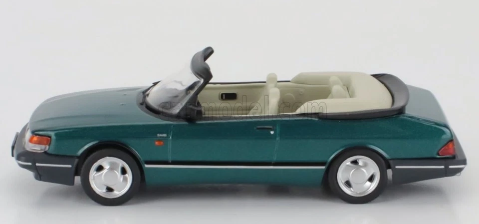 wonderful IXO-diecast-modelcar 1/43  Saab 900 TURBO CONVERTIBLE 1991 - greenmet. - Image 3 of 4