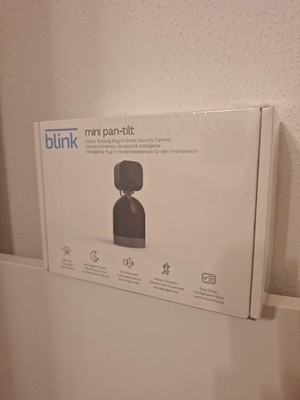 Blink Mini Pan-Tilt Bewegliche Plug-in-Überwachungskamera Schwarz NEU in OVP
