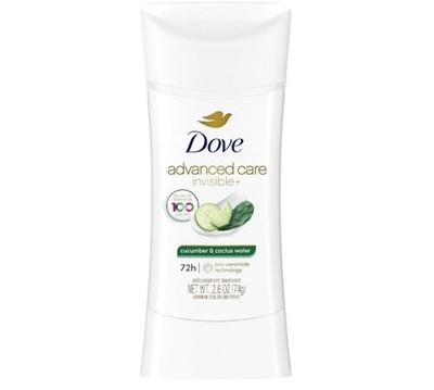 Exp 10/25- 6 X Dove Advanced Care Women Invisible+ 48HR Cucumber & Cactus Water