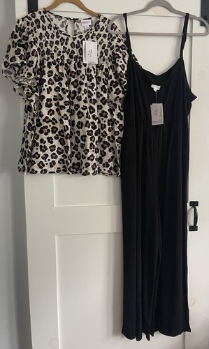 LuLaRoe LEOLA verstellbarer Cami-Overall Taschen einfarbig schwarz/Maddy Oberteil XL neu mit Etikett
