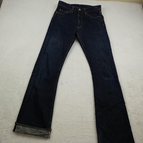 Selvedge Denim Jeans Mens 30 Dark Indigo Straight Leg Five Pocket Raw - Picture 1 of 10