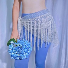 Belly Dance Performance Belt for Mesh Triangle Scarf Tassel Buttocks Waist Chain