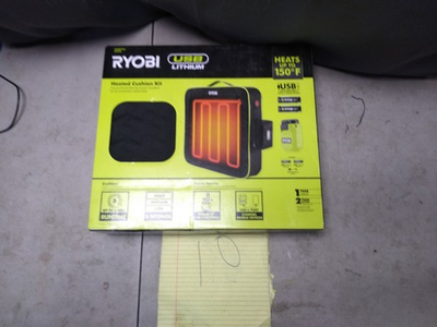 #ad RYOBI FVT51K USB Lithium Cordless Heated Cushion Kit w 2 Batteries amp; Charger NEW $49.99