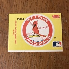 1986 Fleer St. Louis Cardinals Baseball Card Logo Sticker
