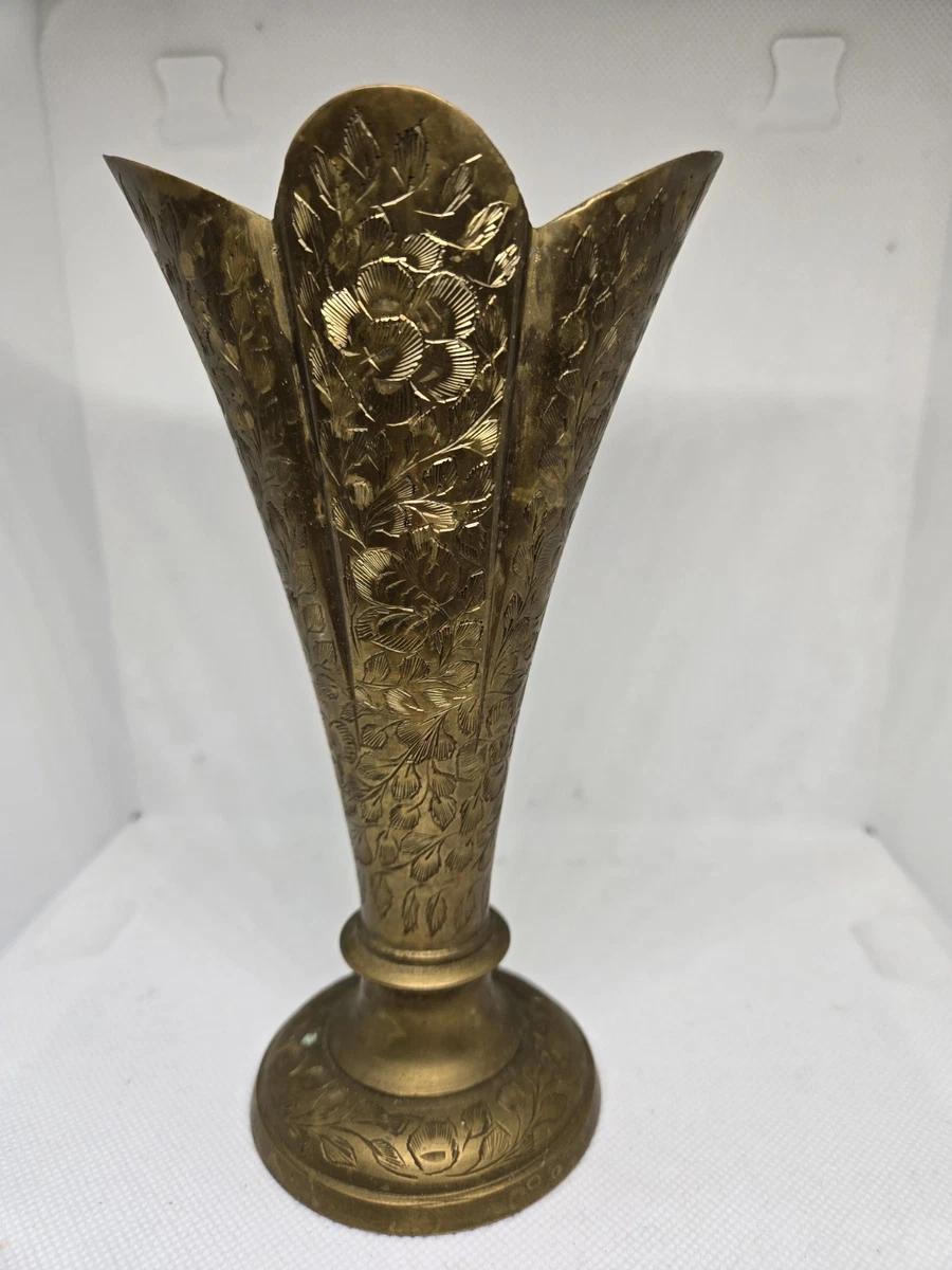 Vintage Brass Vase India In Collectible Brass Metalware for sale