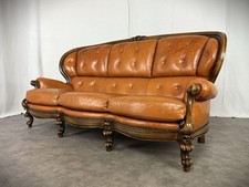 Chippendale Ledersofa Barock Design Vintage Sofa Chesterfield Antik Couch