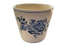 Delfts Blauw  Handpainted Blue Floral Flower Pot Vase 5" tall