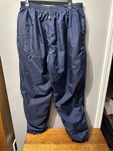 Vintage Nike Track Pants Men's XL Navy Blue Swoosh Windbreaker Y2K 90s - Picture 2 of 4