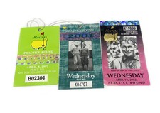 1997-2001-2002 Masters Practice Round Tickets Tiger Woods 
