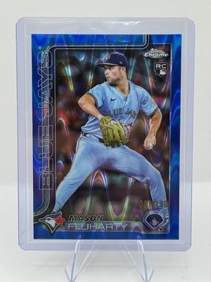 2025 Topps Chrome Mason Fluharty Rookie Blue Wave /150 Blue Jays RC Color Match