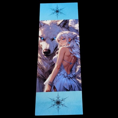 Whimsical Fantasy Series #4 - Snow Wolf Guardian Bookmark - Digital Image Photo - Bild 1 von 2