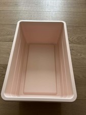 IKEA SOCKERBIT Plastic Storage Box with Lid 38x25x15cm Pink Stackable - Set of 6