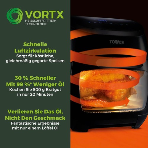 Tower T17076 Xpress Pro Combo 10-in-1 Digitale Heißluftfritteuse XXL 11L - Bild 5 von 8