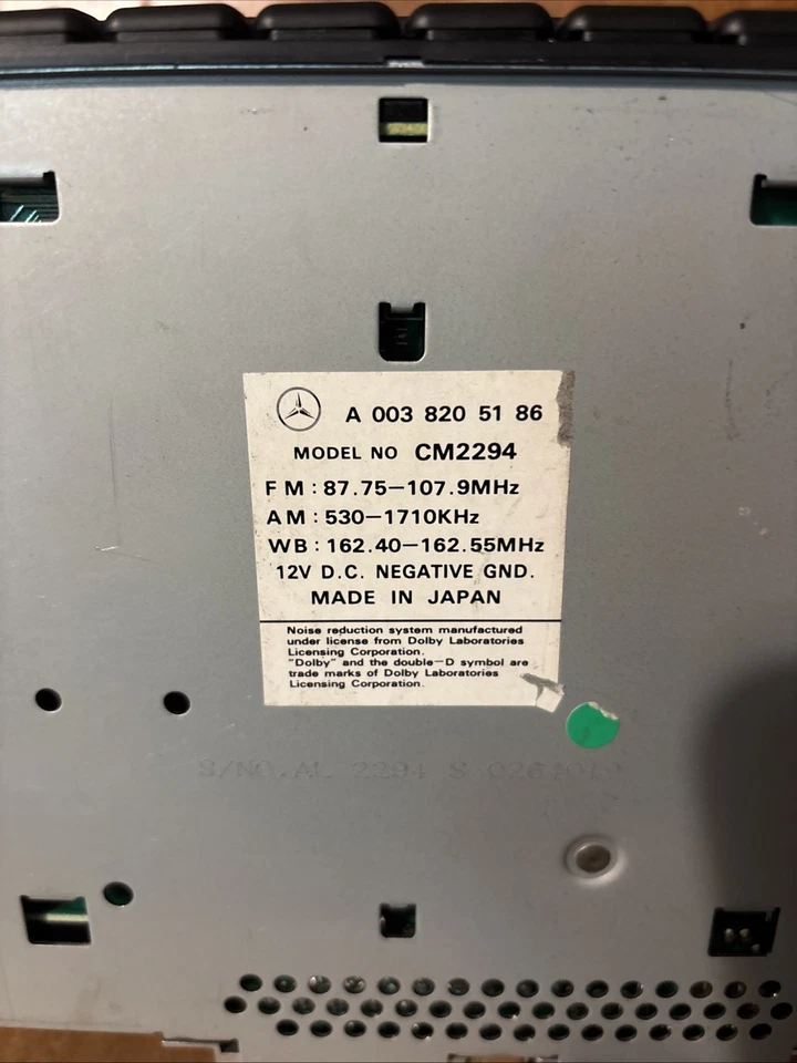 Reproductor de cinta radio AM FM Mercedes SL500 C240 1994-98 w140 w202 w124 E320 CM2294 Foto 3 de 4