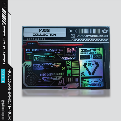 HOLOGRAPHIC STICKER PACK - Cyberpunk Techwear Sticker Premium Vinyl Sci-fi - 第 1/4 張圖片