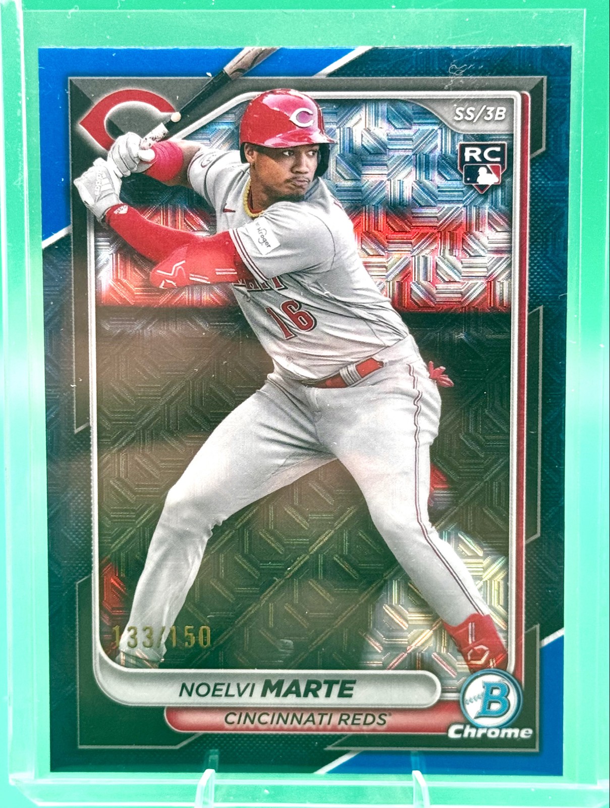 2024 Bowman Chrome - Noelvi Marte #4 Blue Mojo Refractor /150 (RC)