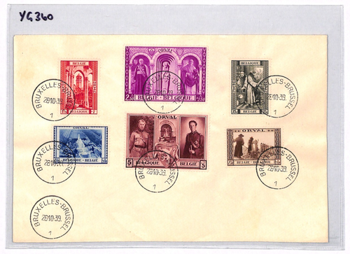 BELGIUM Cover *ORVAL* ABBEY CHARITY Set{6} Brussels 1939 CDS {samwells}YG360 - Picture 10 of 12