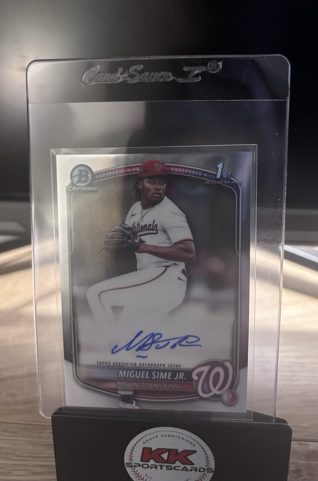 2025 Bowman Draft Miguel Sime Jr. Chrome Auto 1st Prospect Nationals