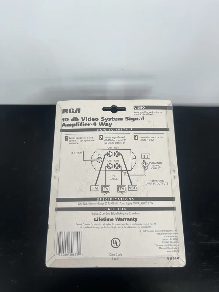 RCA 10db Video System Signal Amplifier 4-Way Model VH140 50-900MHz UHF/VHF/FM - Image 3 of 3