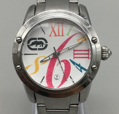 Marc Ecko Watch Womens 35mm Stainless Steel Multicolor New Battery 7''