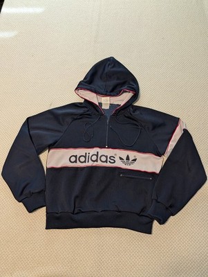 Vintage 80's Adidas Dark Blue Sweatshirt Size XL Hoodie Quarter 1