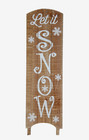 Let It Snow Winter Holiday Retro Cozy Cabin Wooden Free-Standing Sign Home Decor