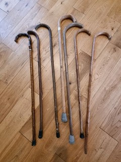 Vintage Walking Woodrn Stick Cane Bundle JOB LOT x7 Total