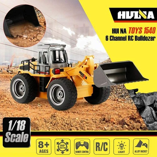 Remote Control Bulldozer Toy Truck, 1/18 Scale RC Metal Rc Front Loader 4WD C... - Picture 4 of 7