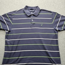 Nautica Men's Large Black Dri-Fit Athletic Knit Polo T-shirt