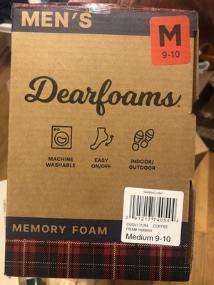 Dear foams Slippers, Coffee, Men Medium Size 9-10 EUC