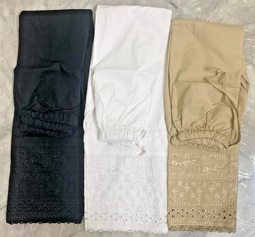 Ladies Trousers Pakistani Indian Capri Pencil Plus Size Pants Embroidery Shalwar - Picture 4 of 23