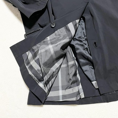 Burberry London Trench Coat Nova Check Liner Polyester Black LL Men's from Japan - Picture 15 of 24